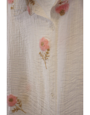 Garde-robe - Blouse - Wit-roze