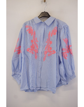 Garde-robe - Blouse - Blauw-roze