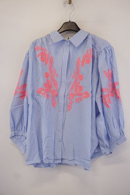 Garde-robe - Blouse - Blauw-roze