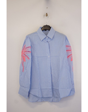 Garde-robe - Blouse - Wit-blauw