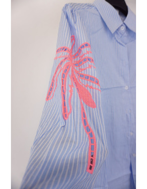 Garde-robe - Blouse - Wit-blauw