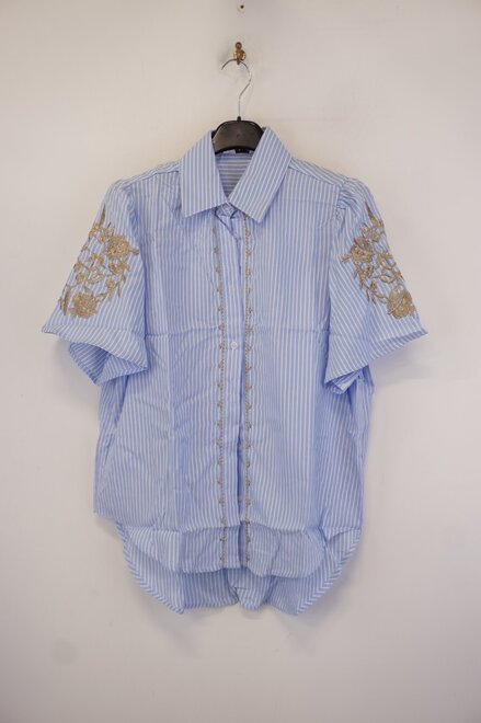 Garde-robe - Blouse - Blauw-beige