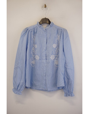 Garde-robe - Blouse - Wit-blauw