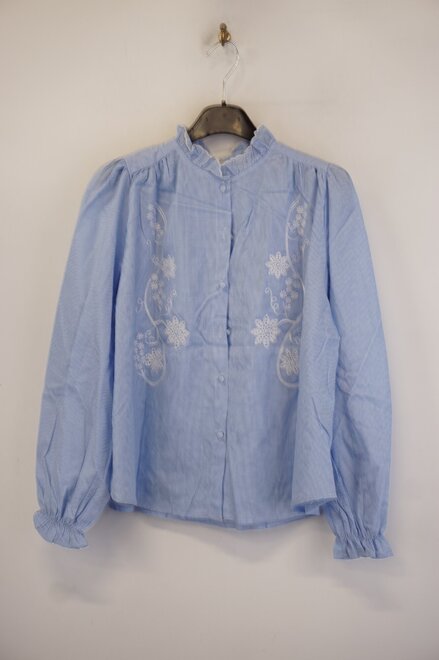 Garde-robe - Blouse - Wit-blauw