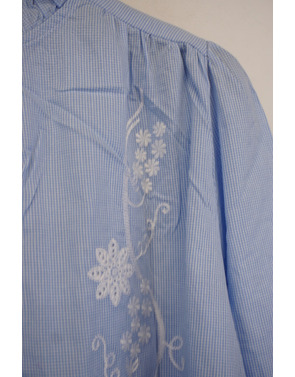 Garde-robe - Blouse - Wit-blauw