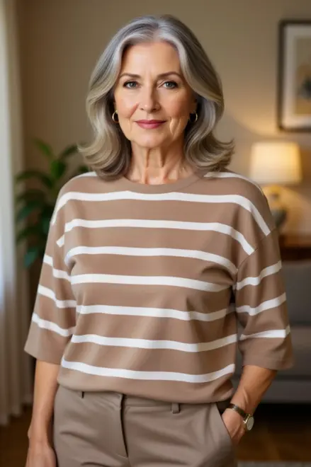 Free/quent - Top - Beige-wit