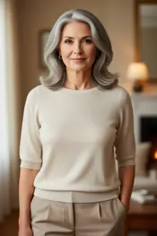 Red Button - Top - Ecru