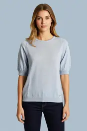 Red Button - Top - Lichtblauw