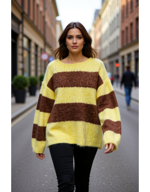 Garde-robe - Pull - Geel-bruin