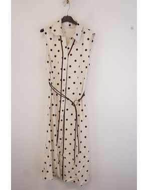 Garde-robe - Lang kleed - Wit-bruin