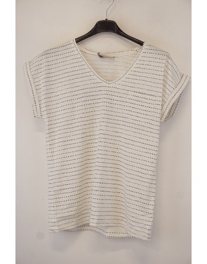 Free/quent - T-shirt - Wit-blauw