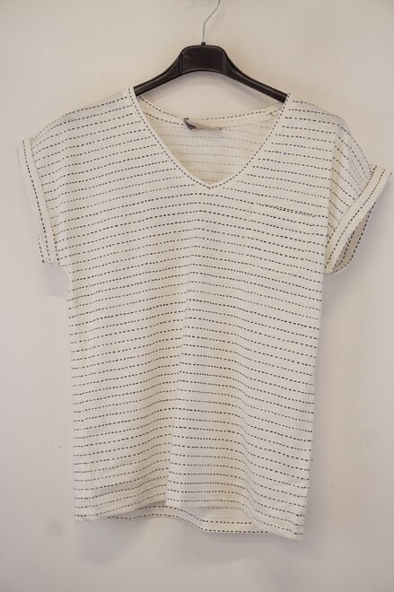 Free/quent - T-shirt - Wit-blauw