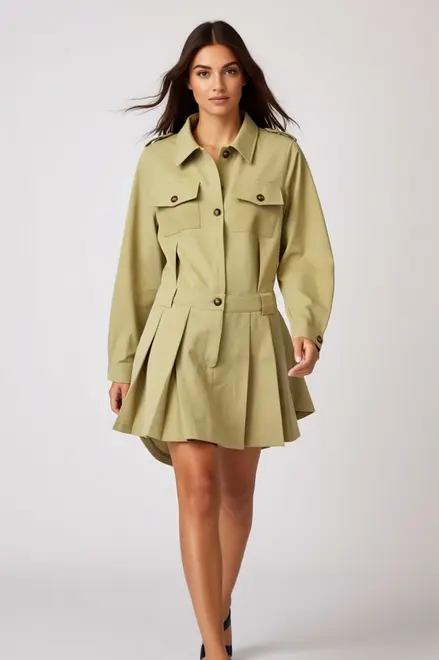 Garde-robe - Kort Kleedje - Kaki