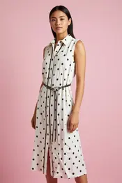 Garde-robe - Lang kleed - Wit-bruin