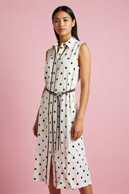 Garde-robe - Lang kleed - Wit-bruin