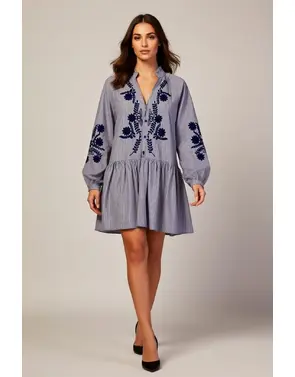 Garde-robe - Halflang Kleedje - Blauw