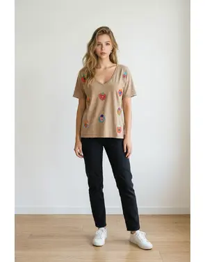 Garde-robe - T-shirt - Camel