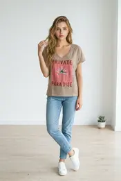 Garde-robe - T-shirt - Camel