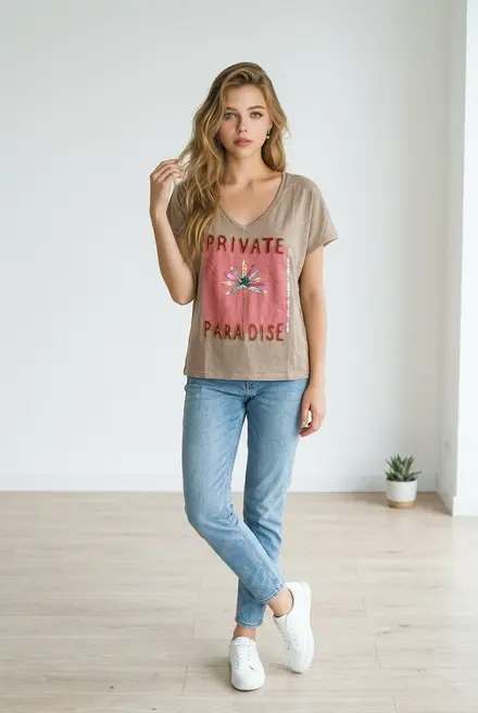 Garde-robe - T-shirt - Camel
