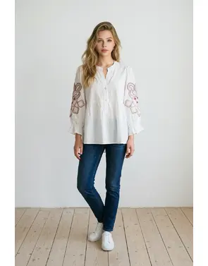 Garde-robe - Blouse - Wit-rood