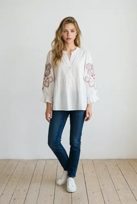 Garde-robe - Blouse - Wit-rood