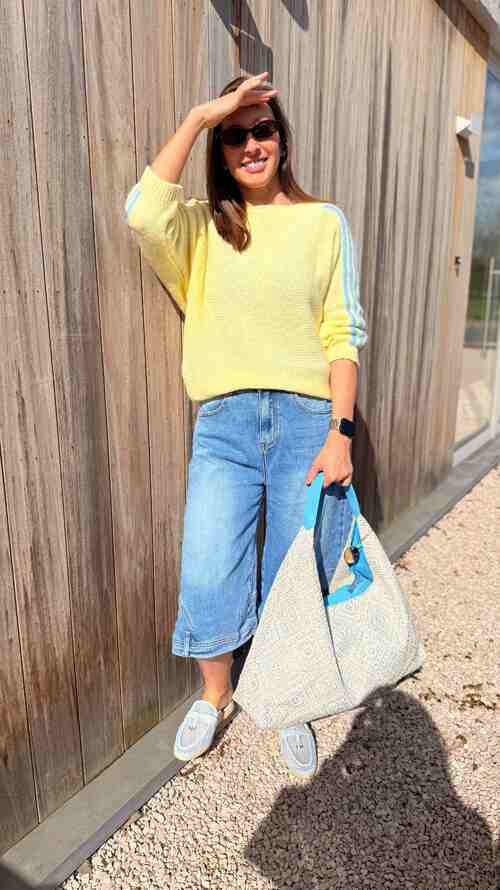 Sunshine Pullover & Denim Culottes