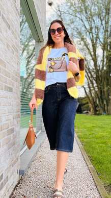 The Safari Tote & Striped V-neck pull