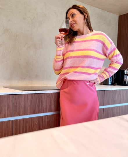 Kleurrijke Casual Knitwear: Gestreept &amp; Satijn