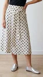 Free/quent - Halflange Rok - Blauw-beige