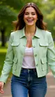 Amelie & Amelie - Blazer - Groen