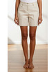Red Button - Short - Beige
