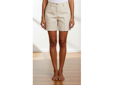 Red Button - Short - Beige