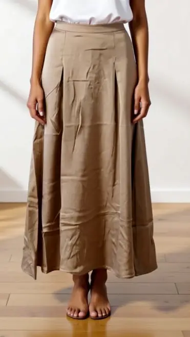 Free/quent - Halflange Rok - Beige