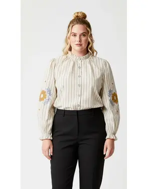 Garde-robe - Blouse - Blauw-beige
