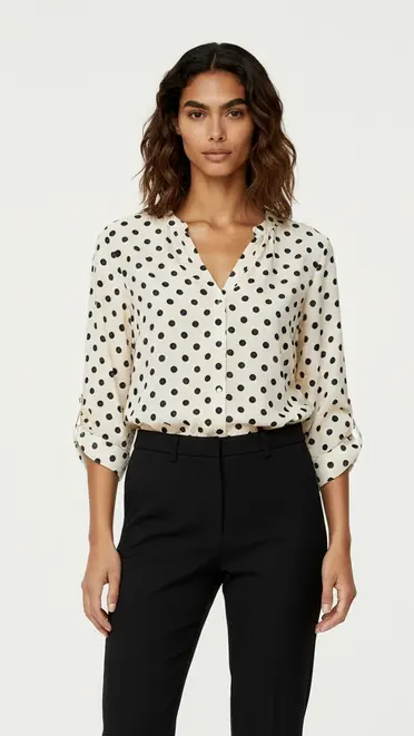 Free/quent - Blouse - Marine-ecru