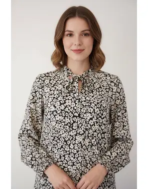 Free/quent - Blouse - Marine-ecru