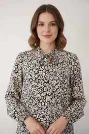 Free/quent - Blouse - Marine-ecru