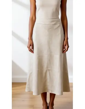 Free/quent - Halflange Rok - Beige