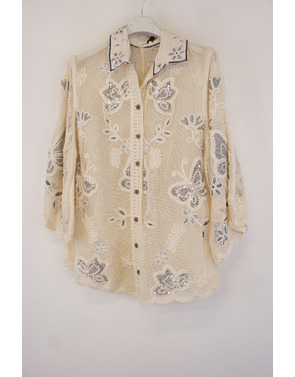 Garde-robe - Blouse - Blauw-beige