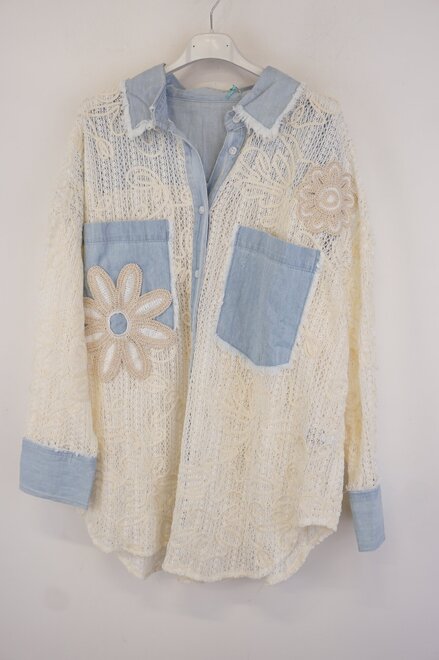 Garde-robe - Blouse - Blauw-beige