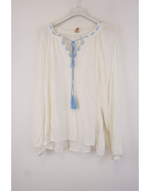 Garde-robe - Blouse - Wit-blauw