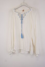 Garde-robe - Blouse - Wit-blauw