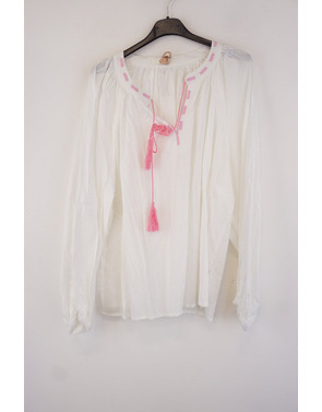 Garde-robe - Blouse - Wit-roze