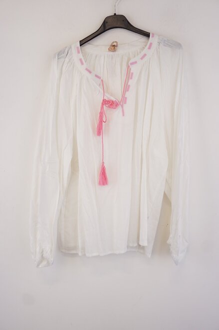 Garde-robe - Blouse - Wit-roze