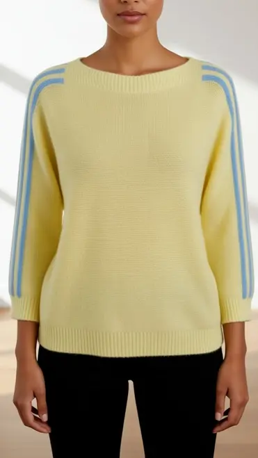 Garde-robe - Pull - Geel-blauw