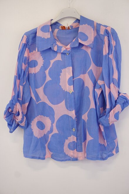 Garde-robe - Blouse - Blauw-roze