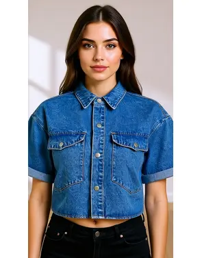 Amelie & Amelie - Blouse - Jeans licht