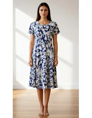 Garde-robe - Kort Kleedje - Blauw-beige