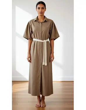 Garde-robe - Lang kleed - Camel