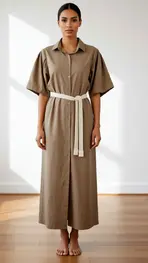 Garde-robe - Lang kleed - Camel